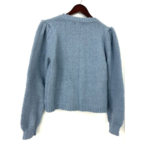 Easel Women M Blue Soft Cozy Warm Knit Short Cardigan Sweater Button Up 1116E3 - Picture 5 of 10